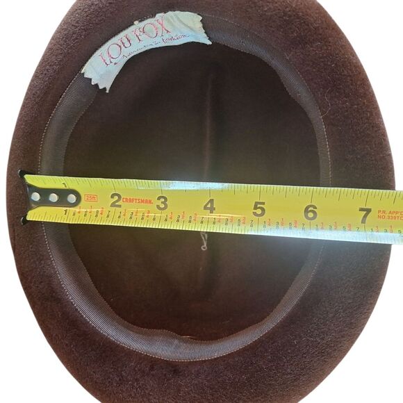 Vintage Made in Italy Wool Hat Elegant Rolled Brim Brown Fedora Corona Lou Fox - Picture 7 of 15